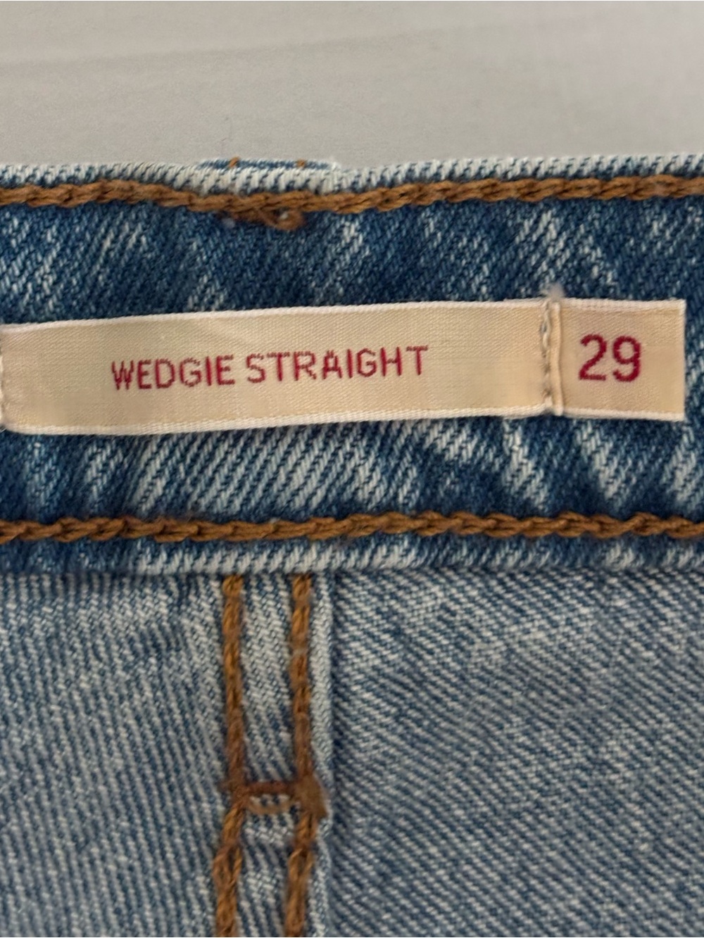 Levi’s Premium Wedgie Straight Jeans 29 High Rise Button Fly Cropped Denim - Picture 11 of 13